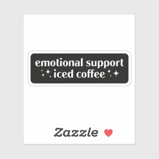 Emotionele steun ijskoffie sticker (Vel)