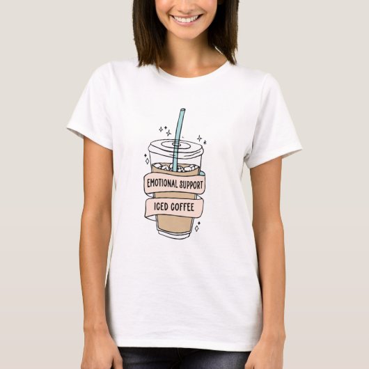 Emotionele steun ijskoude koffie t-shirt (Voorkant)