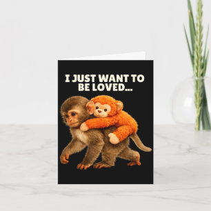 Emotionele steun knuffel aap baby stomp knuffel pl kaart