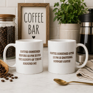 Emotionele steun koffie voor cafeïneverslaafden koffiemok