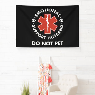 Emotionele steun man niet huisdier spandoek