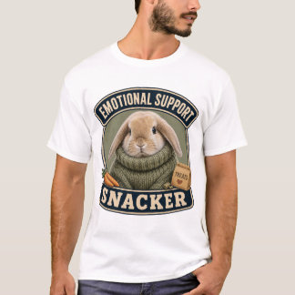 Emotionele Steun Snacker Grappige Konijn T-Shirt v