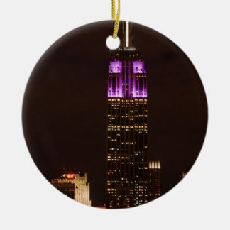 Emp St-gebouw in paars en wit 01 Keramisch Ornament