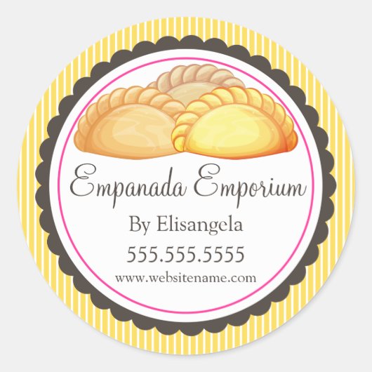Empanada Turnover Bakery Box Seals Ronde Sticker (Voorkant)
