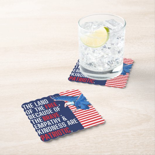 Empathie en vriendelijkheid zijn patriottisch kartonnen onderzetters (Insitu)