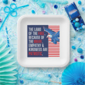 Empathie en vriendelijkheid zijn patriottisch papieren bordje (Feest)