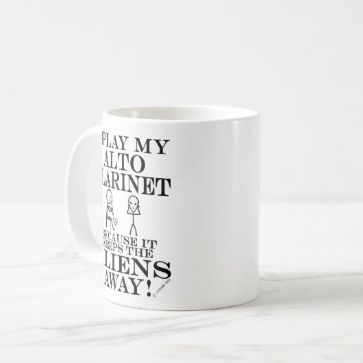 Empêche les Aliens d'Alto Clarinet Café Mug (Devant gauche)