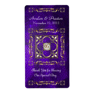 Empereur PurpleTissu Vin Mariage Étiquette