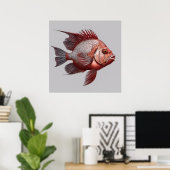 Empereur rouge - Impression de poisson (Bureau à domicile)