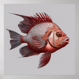 Empereur rouge - Impression de poisson