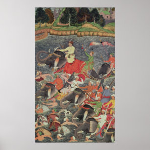 Emperor Akbar over de Ganges Poster
