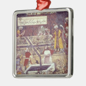 Emperor Babur en zijn architect plan Metalen Ornament (Links)