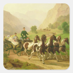 Emperor Franz Joseph I van Oostenrijk Vierkante Sticker