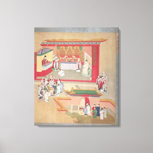 Emperor Hui Tsung oefent met boeddhist Canvas Afdruk (Voorkant)