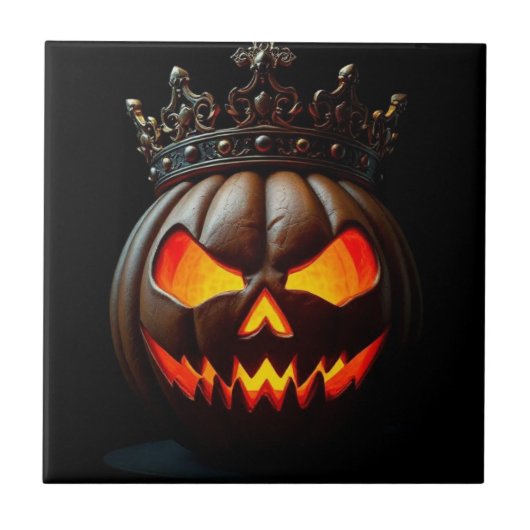 Emperor Jack-O-Lantern Halloween Ceramic Tile Tegeltje (Voorkant)