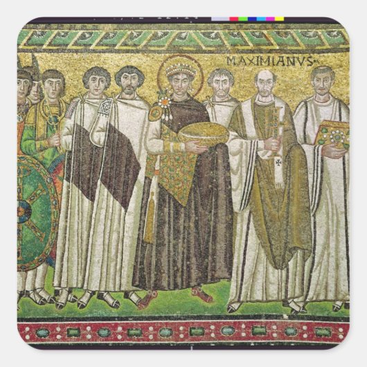 Emperor Justinius I Vierkante Sticker (Voorkant)