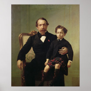 Emperor Louis-Napoleon Bonaparte en zijn zoon Poster