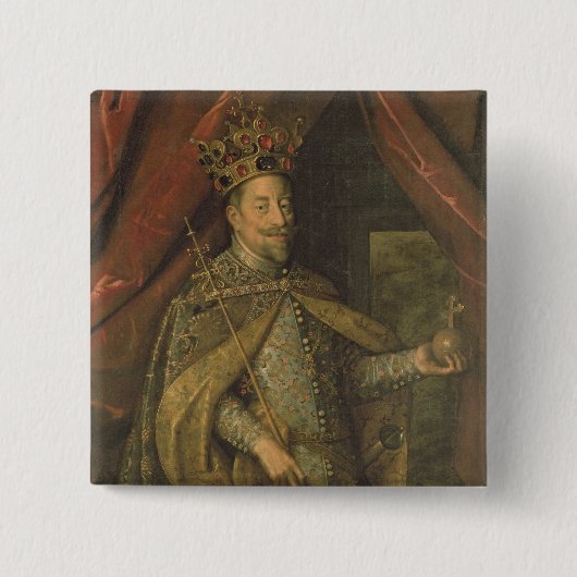 Emperor Matthias uit Oostenrijk Vierkante Button 5,1 Cm (Voorkant)