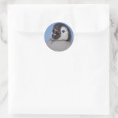 Emperor Penguin Chick Ronde Sticker (Tas)