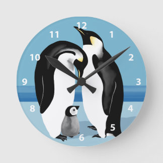 Emperor Penguin Clock Ronde Klok