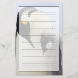 Emperor Penguin die naar de kuiken kijkt Briefpapier