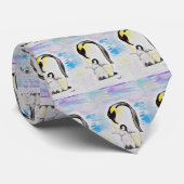Emperor Penguin en Chick Waterverf Painting Stropdas (Opgerold)
