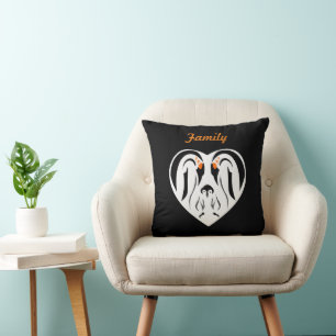 Emperor Penguin Family Love Heart Kussen
