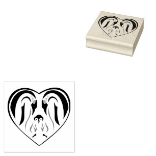 Emperor Penguin Family Love Heart Rubberstempel