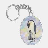 Emperor Penguin met Baby Chick Sleutelhanger (Voorkant Links)