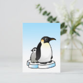 Emperor Penguin met Chick Briefkaart (Staand voorkant)