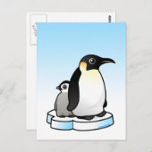 Emperor Penguin met Chick Briefkaart (Voorkant / Achterkant)