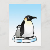 Emperor Penguin met Chick Briefkaart (Voorkant)