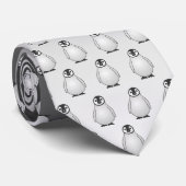 Emperor Penguin Parade Gray Gradient Stropdas (Opgerold)