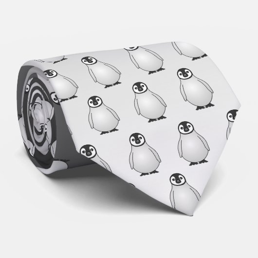 Emperor Penguin Parade Gray Gradient Stropdas (Opgerold)