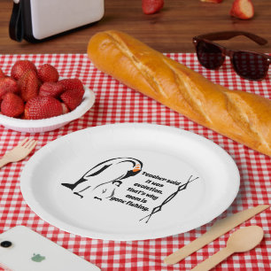 Emperor Penguin Vader die bij Zoon staat Papieren Bordje