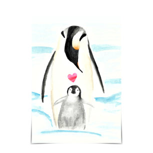 Emperor Penguin Waterverf adoptiedag Kaart