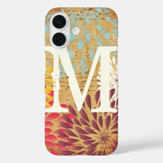 Emphera Modern Flower Monogram Galaxy Case-Mate iPhone Case (Achterkant)