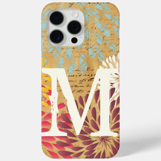  Emphera Modern Flower Monogram Galaxy Case-Mate iPhone Case (Achterkant)
