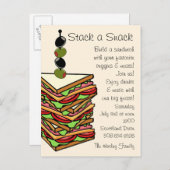 Empiler une invitation de fête de collations (Devant / Derrière)