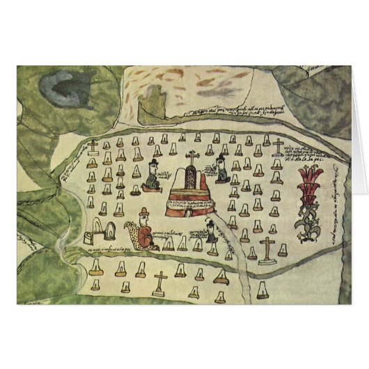 Empire aztèque de Montezuma, carte antique du mond (Devant horizontal)