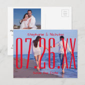 Empire rouge Date & Photo - Carte de Save the Date (Devant / Derrière)