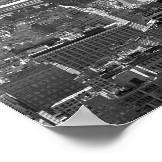 Empire State Building affiche noir et blanc (Coin)