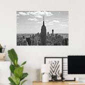 Empire State Building affiche noir et blanc (Bureau à domicile)