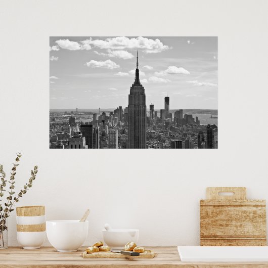 Empire State Building affiche noir et blanc (Cuisine)