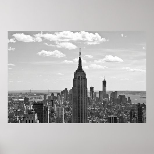 Empire State Building affiche noir et blanc (Devant)