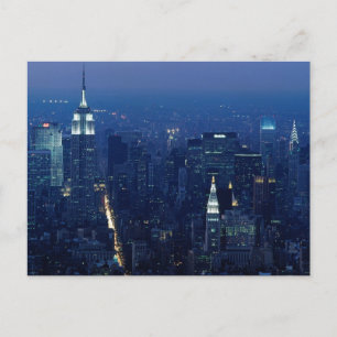 Empire State Building at Night, New York City Briefkaart