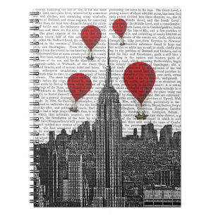 Empire State Building en Red Hot Air Luchtballonne Notitieboek