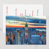 Empire State Building in Holiday Lights Uitgenodig Kaart (Voorkant / Achterkant)