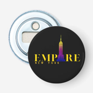 Empire State Building-New York-Vibrant Gold Button Flesopener