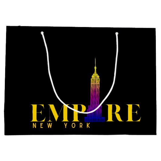 Empire State Building-New York-Vibrant Gold Groot Cadeauzakje (Achterkant)